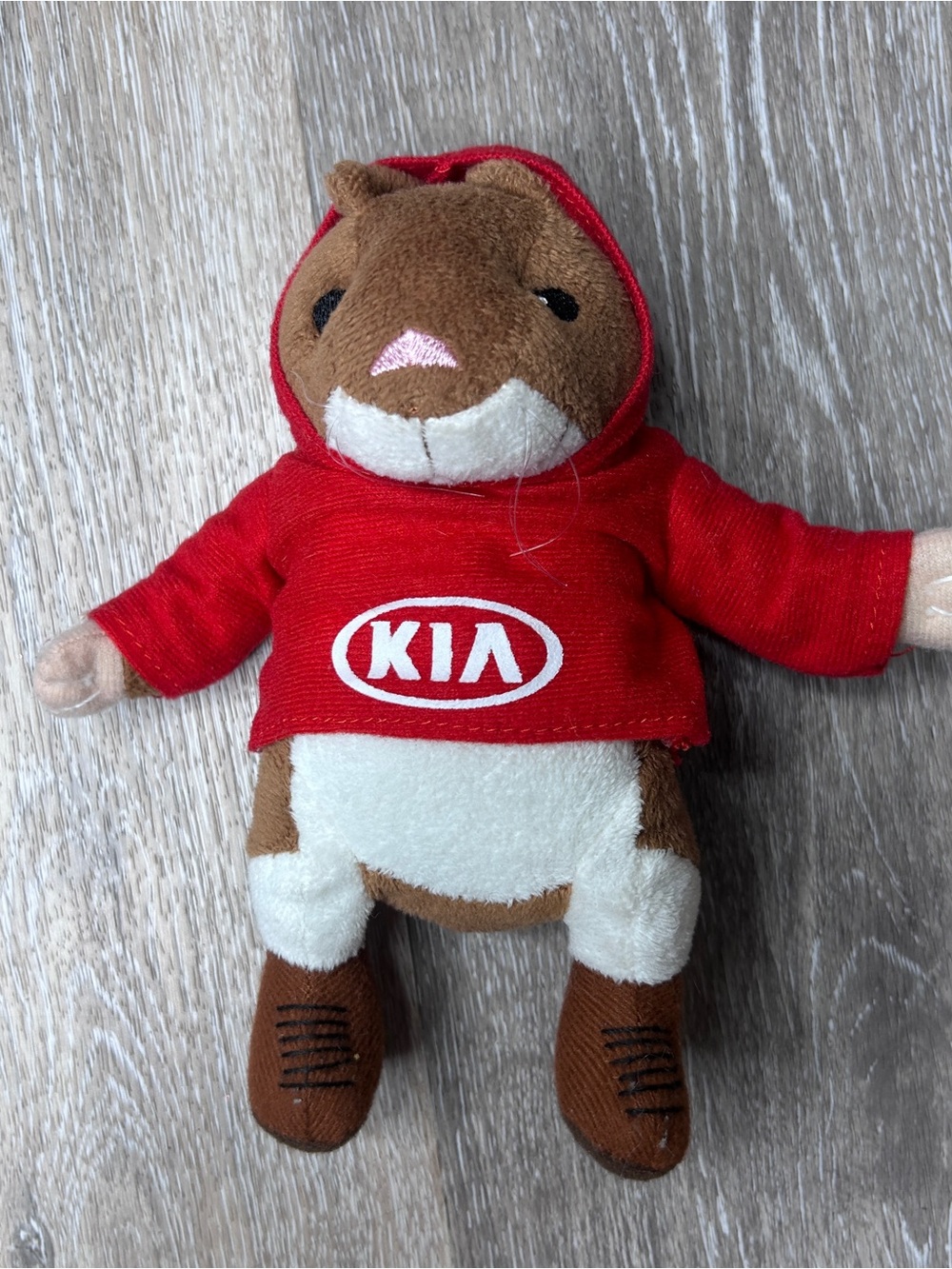 KIA Hamster Plush Toy in Red Hoodie • Cute Promo Collectible • Brand Mascot - Picture 4 of 5